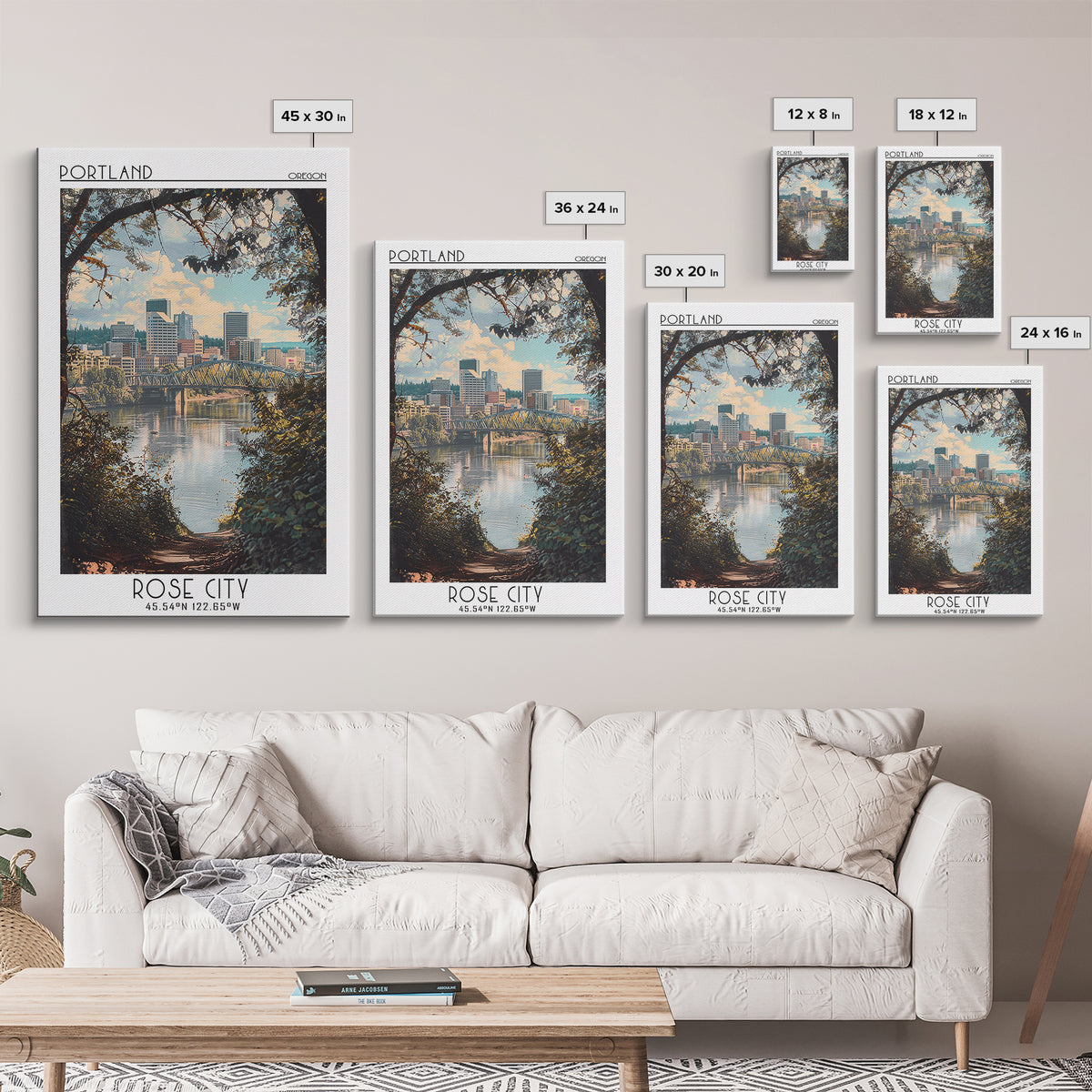 Portland Travel Poster, Canvas Print, Travel Art Print, Modern Wall Decor, Travel Decor, Art Print, Travel Prints, Minimalist Poster