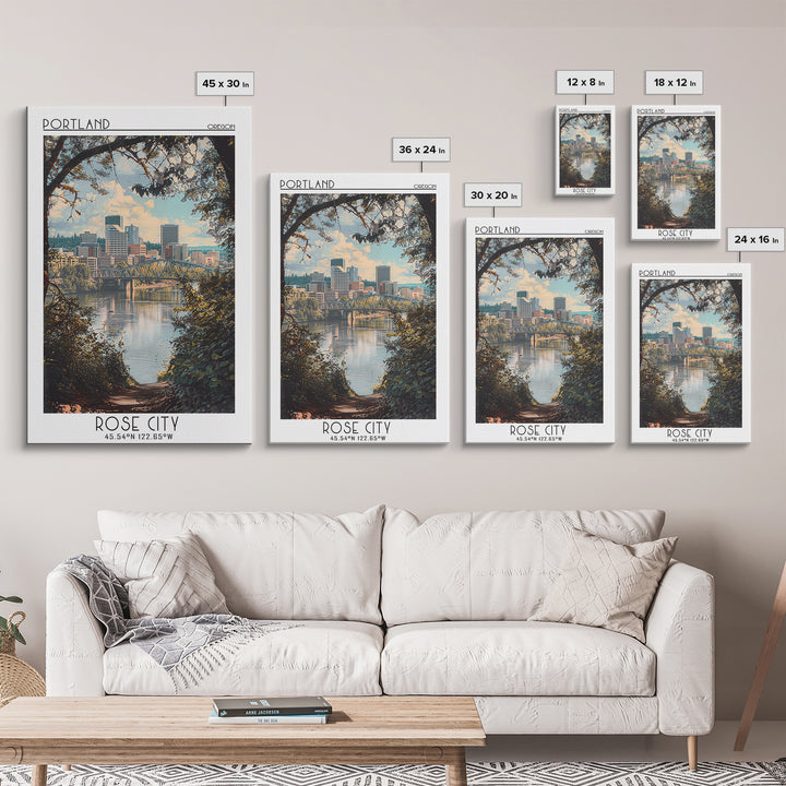 Portland Travel Poster, Canvas Print, Travel Art Print, Modern Wall Decor, Travel Decor, Art Print, Travel Prints, Minimalist Poster