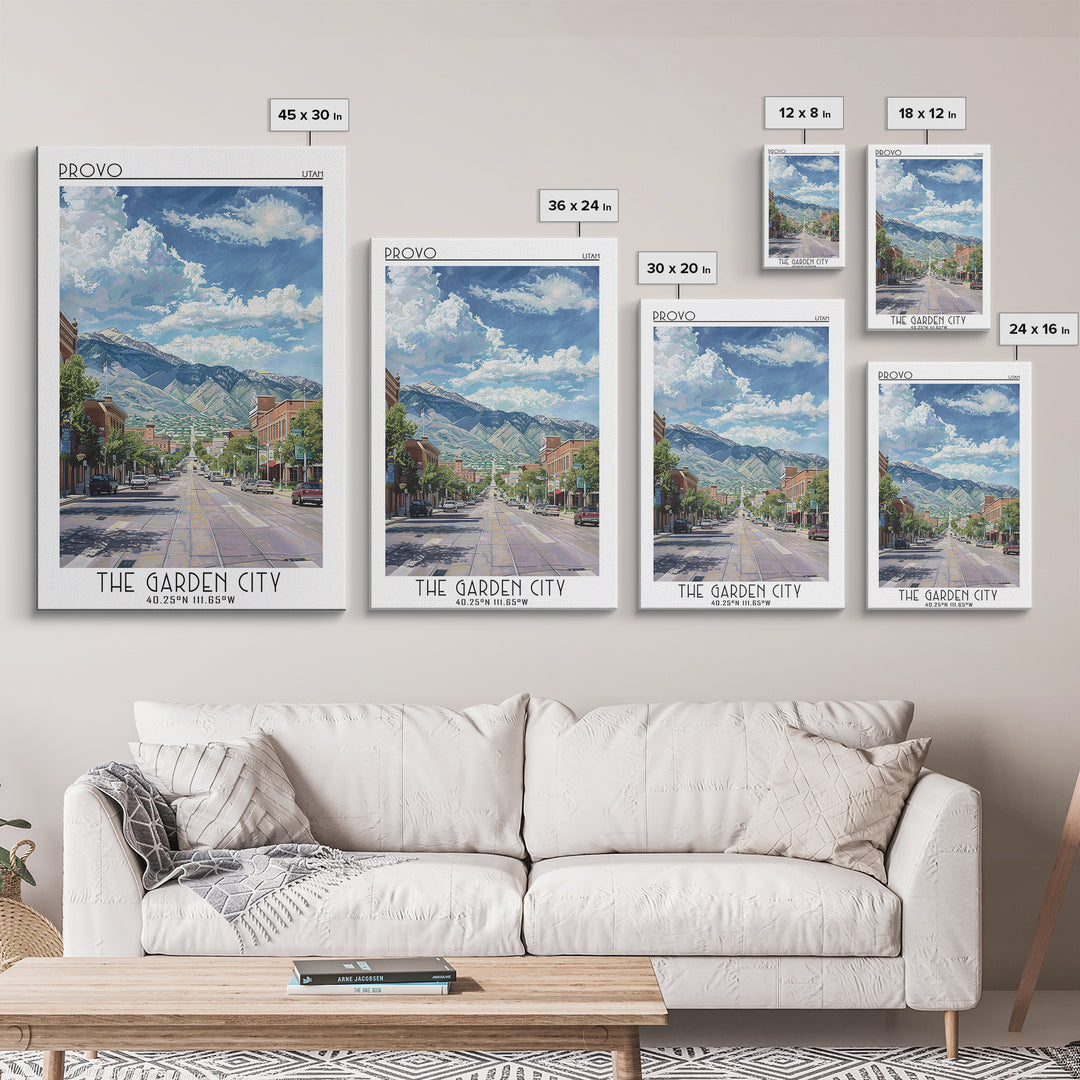Provo Travel Poster, Framed Canvas Print, City Travel Poster, Travel Wall Decor, Retro Travel Poster, City Art Print, Retro Wall Art