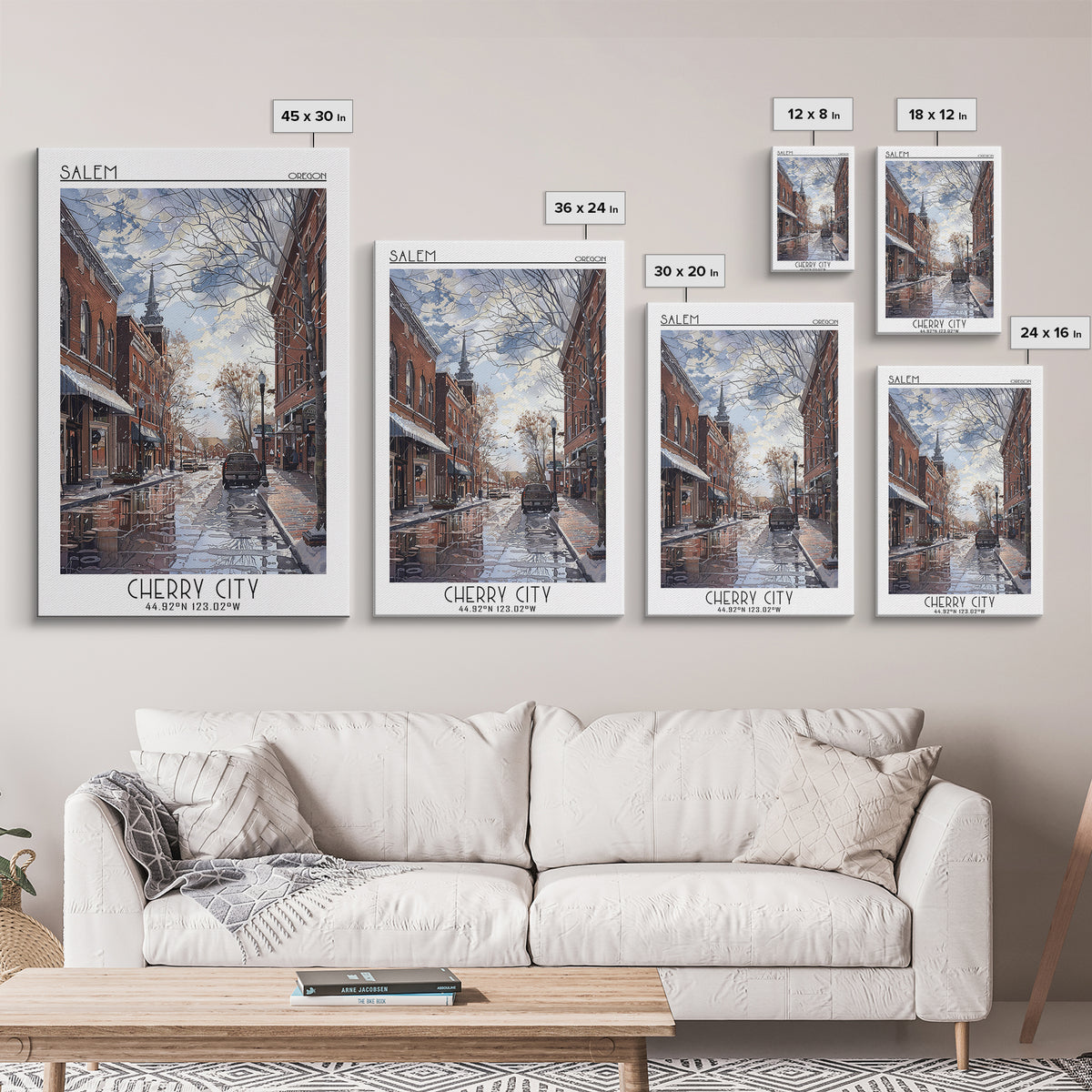 Salem Travel Poster, Canvas Print, Retro Wall Art, Travel Print, Retro Travel Poster, Wall Art, City Illustration, Minimalist Poster
