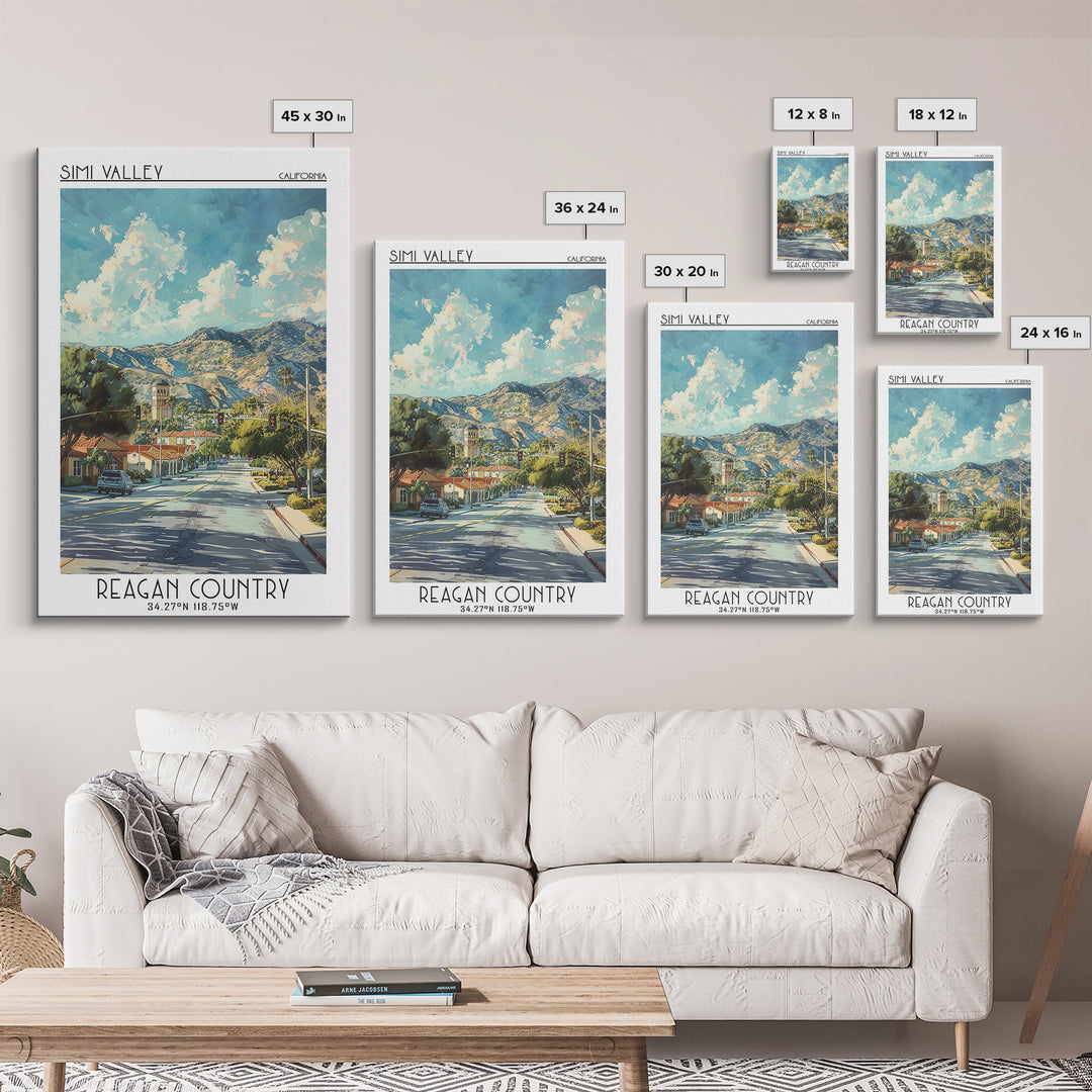 Simi Valley Travel Poster, Canvas Print, City Travel Poster, Travel Wall Art, Mid Century Wall Art, Vintage Travel, Gallery Wall Set