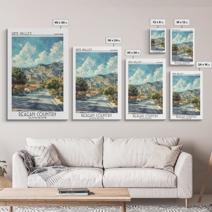 Simi Valley Travel Poster, Canvas Print, City Travel Poster, Travel Wall Art, Mid Century Wall Art, Vintage Travel, Gallery Wall Set