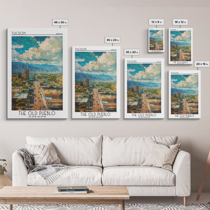 Tucson Travel Poster, Canvas Print, City Art Print, Travel Wall Art, Retro Travel Print, Travel Decor, Poster Art, Modern Wall Decor