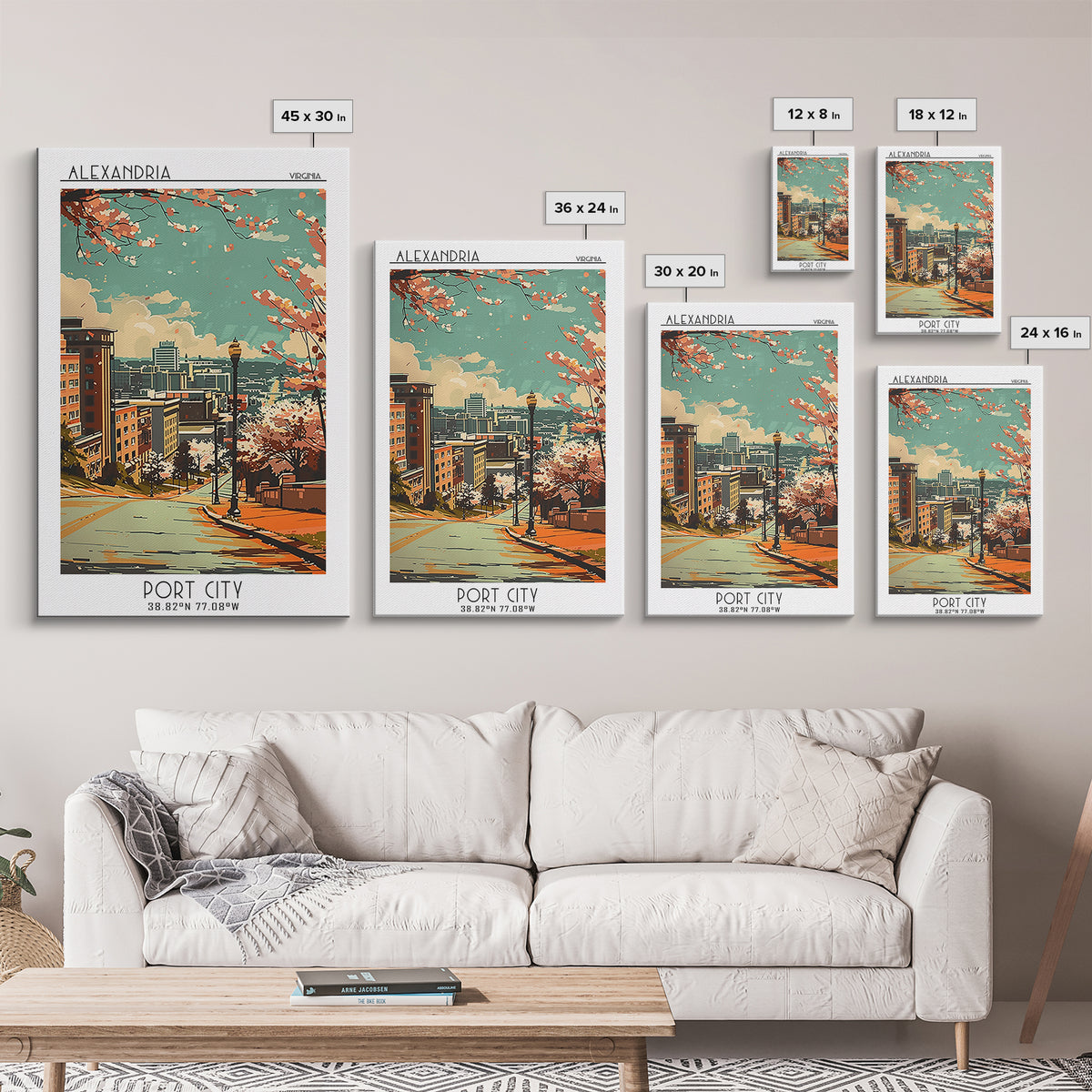 Alexandria Travel Poster, Framed Canvas Print, Travel Prints, Landscape Art, Vintage Poster, Minimalist Poster, Vintage Travel Print