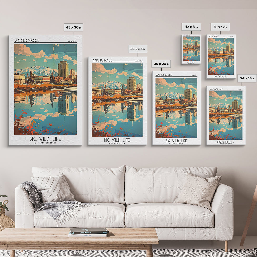 Anchorage Alaska Travel Poster, Canvas Print, Retro Wall Art, Travel Print, Travel Posters, Wall Art, Travel Prints, Travel Wall Art