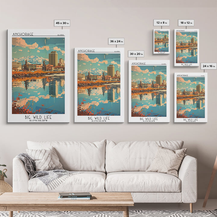 Anchorage Alaska Travel Poster, Canvas Print, Retro Wall Art, Travel Print, Travel Posters, Wall Art, Travel Prints, Travel Wall Art