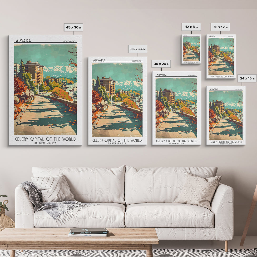 Arvada Travel Poster, Framed Canvas Print, Retro Travel Poster, City Wall Art, Poster Print, Vintage City Poster, City Travel Poster
