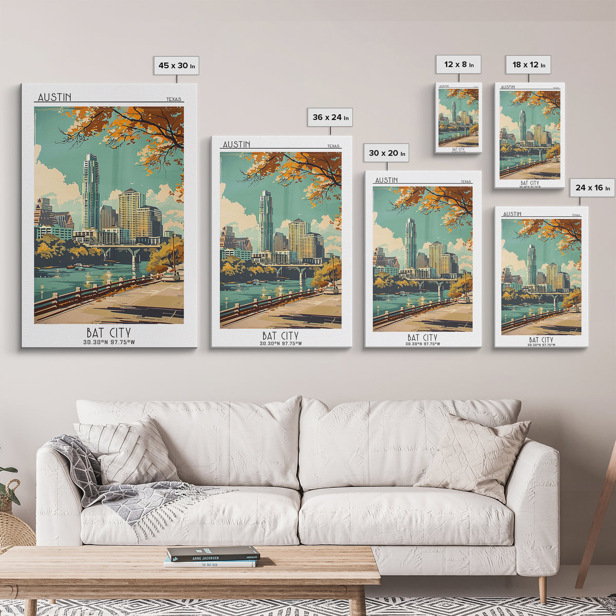 Austin Travel Poster, Canvas Print, Travel Wall Art, City Wall Art, Travel Decor, Poster Art, Travel Posters, Wall Art, Travel Print