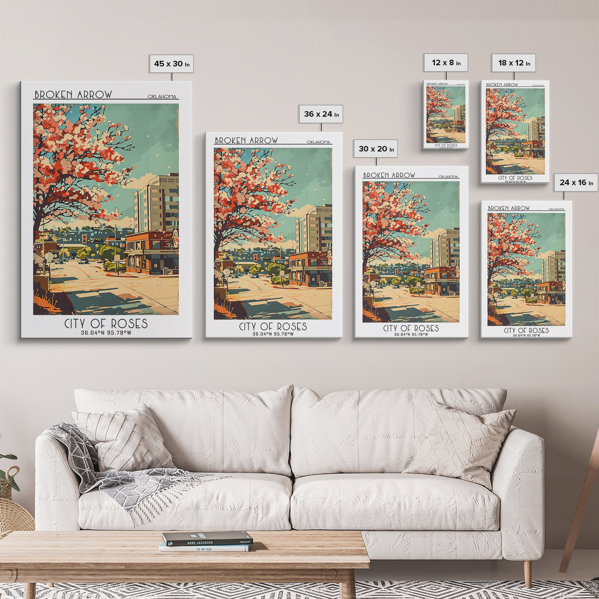 Broken Arrow Travel Poster, Canvas Print, Poster Print, Travel Wall Art, Retro Travel Print, Travel Wall Decor, Mid Century Wall Art