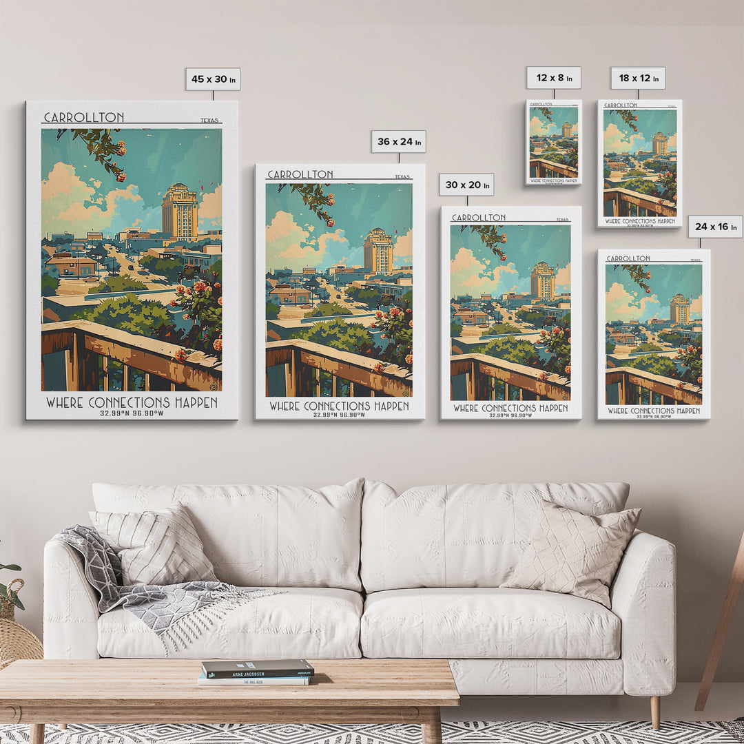 Carrollton Travel Poster, Framed Canvas Print, City Art Print, Travel Wall Art, Home Office Decor, City Wall Art, City Travel Poster