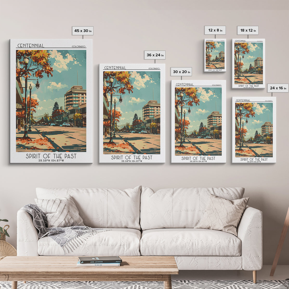 Centennial Colorado Travel Poster, Canvas Print, Retro Wall Art, Travel Print, Colorful Wall Art, Retro Travel Print, Travel Posters