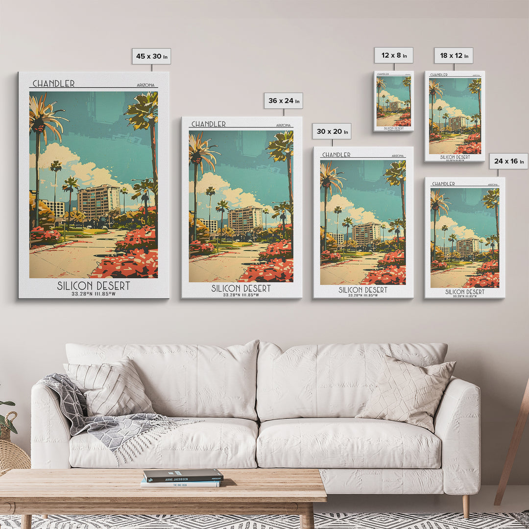 Chandler Travel Poster, Framed Canvas Print, Travel Art Print, Modern Wall Decor, Wall Art, Travel Wall Decor, Poster Art, Art Print