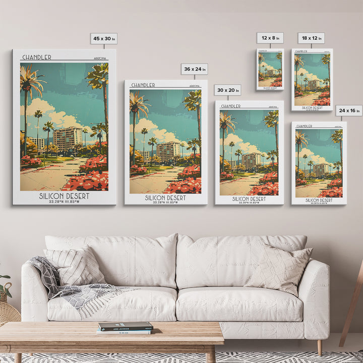 Chandler Travel Poster, Framed Canvas Print, Travel Art Print, Modern Wall Decor, Wall Art, Travel Wall Decor, Poster Art, Art Print