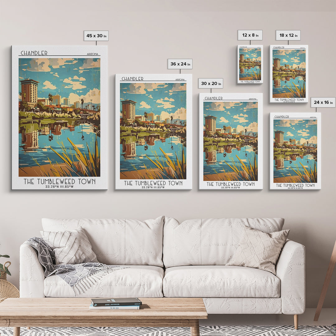 Chandler Arizona Travel Poster, Canvas Print, Travel Art Print, Modern Wall Decor, Living Room Wall Art, Home Decor, Travel Wall Art