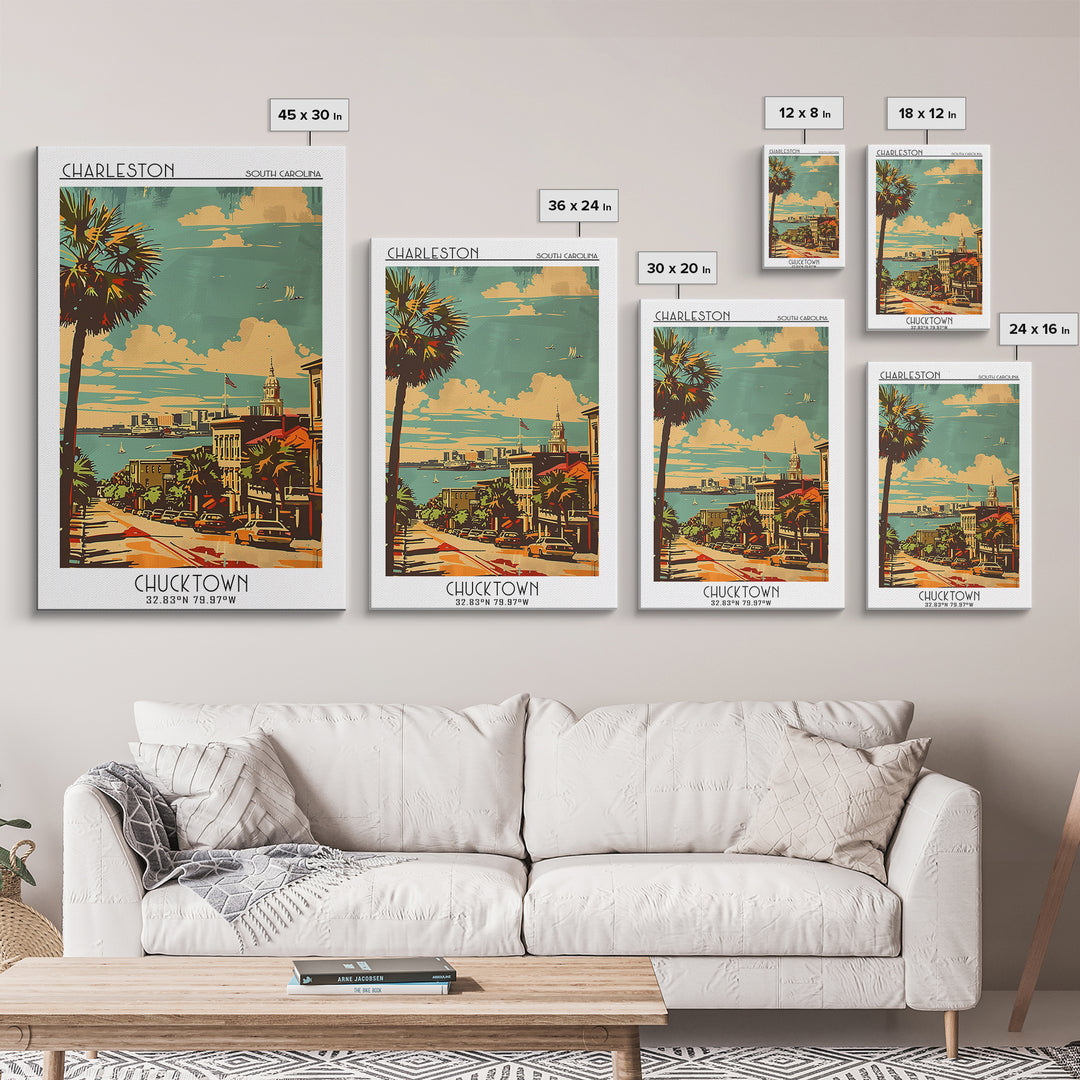 Charleston South Carolina Travel Poster, Canvas Print, City Art Print, Travel Wall Art, City Travel Poster, Vintage Poster, Wall Art