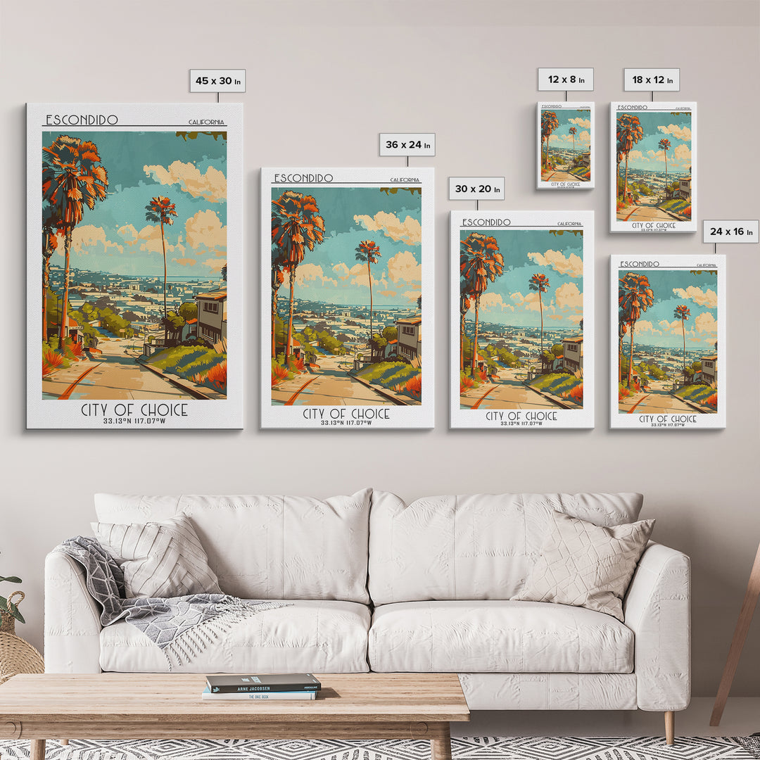 Escondido Travel Poster, Canvas Print, Poster Print, Travel Wall Art, Vintage Posters, Travel Posters, Fine Art Print, Landscape Art