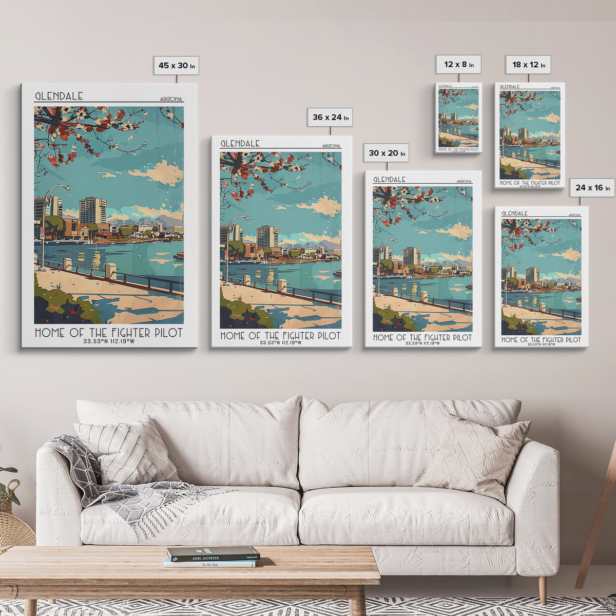 Glendale Travel Poster, Framed Canvas Print, Vintage Travel Print, City Wall Art, Vintage Poster, Vintage Travel Art, Travel Posters