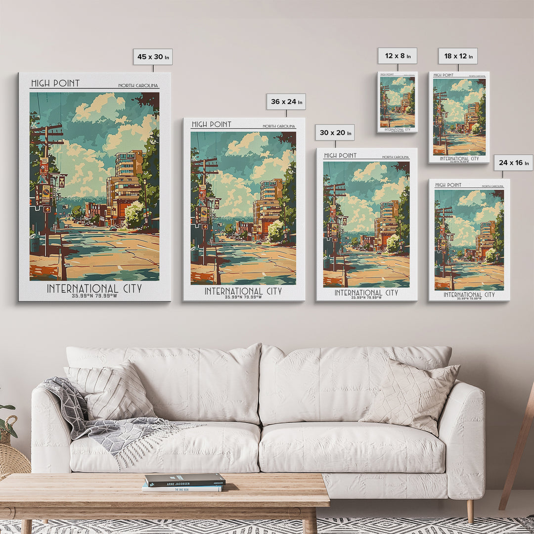High Point North Carolina Travel Poster, Canvas Print, Travel Art Print, Modern Wall Decor, City Art Print, Home Decor, Travel Decor