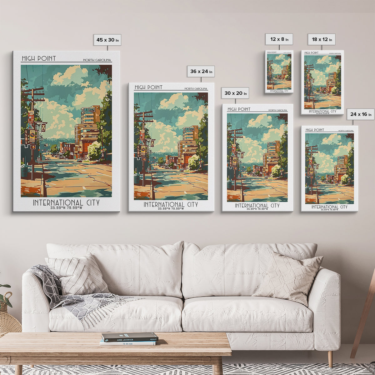High Point North Carolina Travel Poster, Canvas Print, Travel Art Print, Modern Wall Decor, City Art Print, Home Decor, Travel Decor