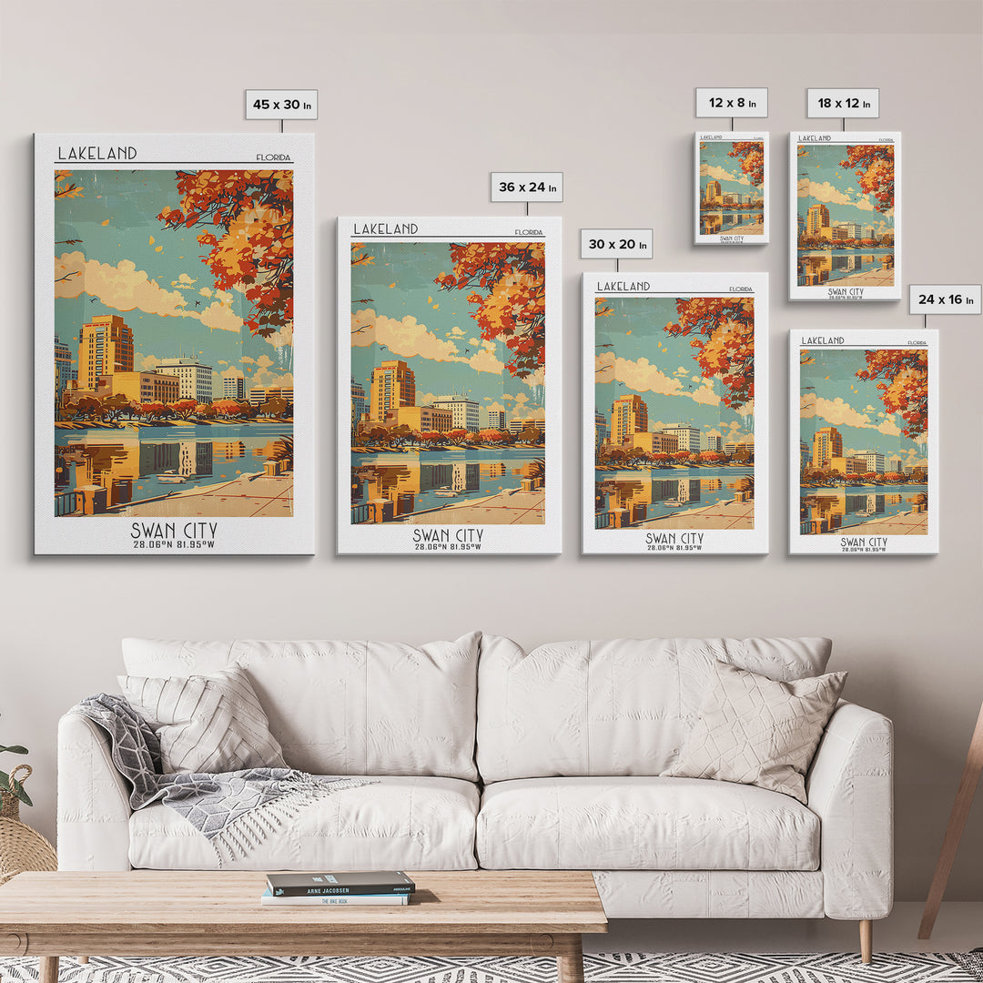 Lakeland Florida Travel Poster, Canvas Print, City Travel Poster, Travel Wall Art, Poster Print, City Art Print, Vintage City Poster