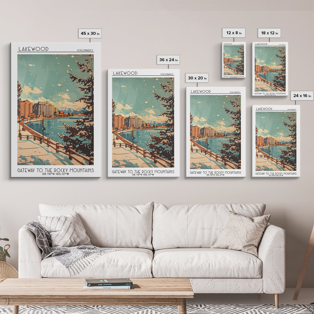 Lakewood Travel Poster, Canvas Print, City Travel Poster, Travel Wall Art, Home Office Decor, Living Room Wall Art, Travel Art Print