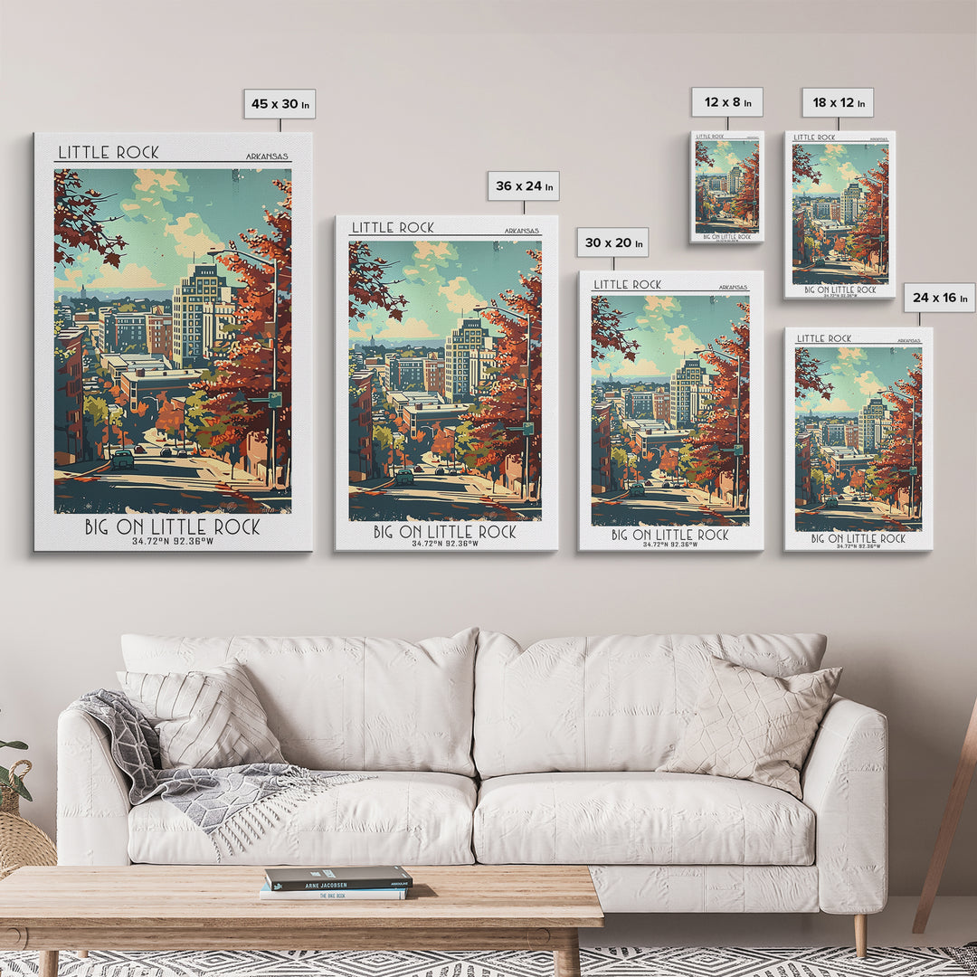 Little Rock Travel Poster, Canvas Print, Travel Wall Art, City Wall Art, City Illustration, Travel Print, Travel Posters, Poster Art
