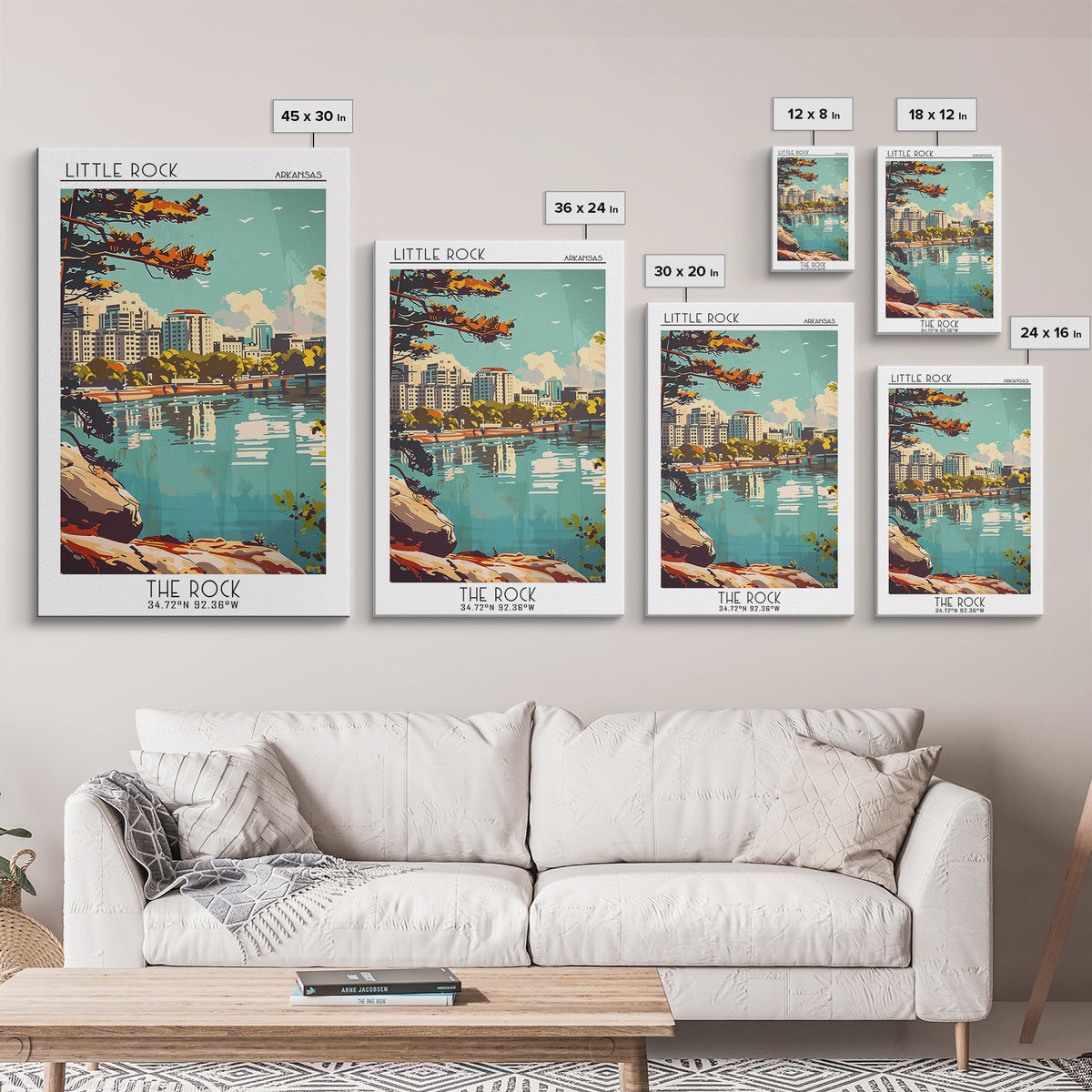 Little Rock Arkansas Travel Poster, Canvas Print, Poster Print, Travel Wall Art, Travel Wall Decor, Gallery Wall Set, Retro Wall Art