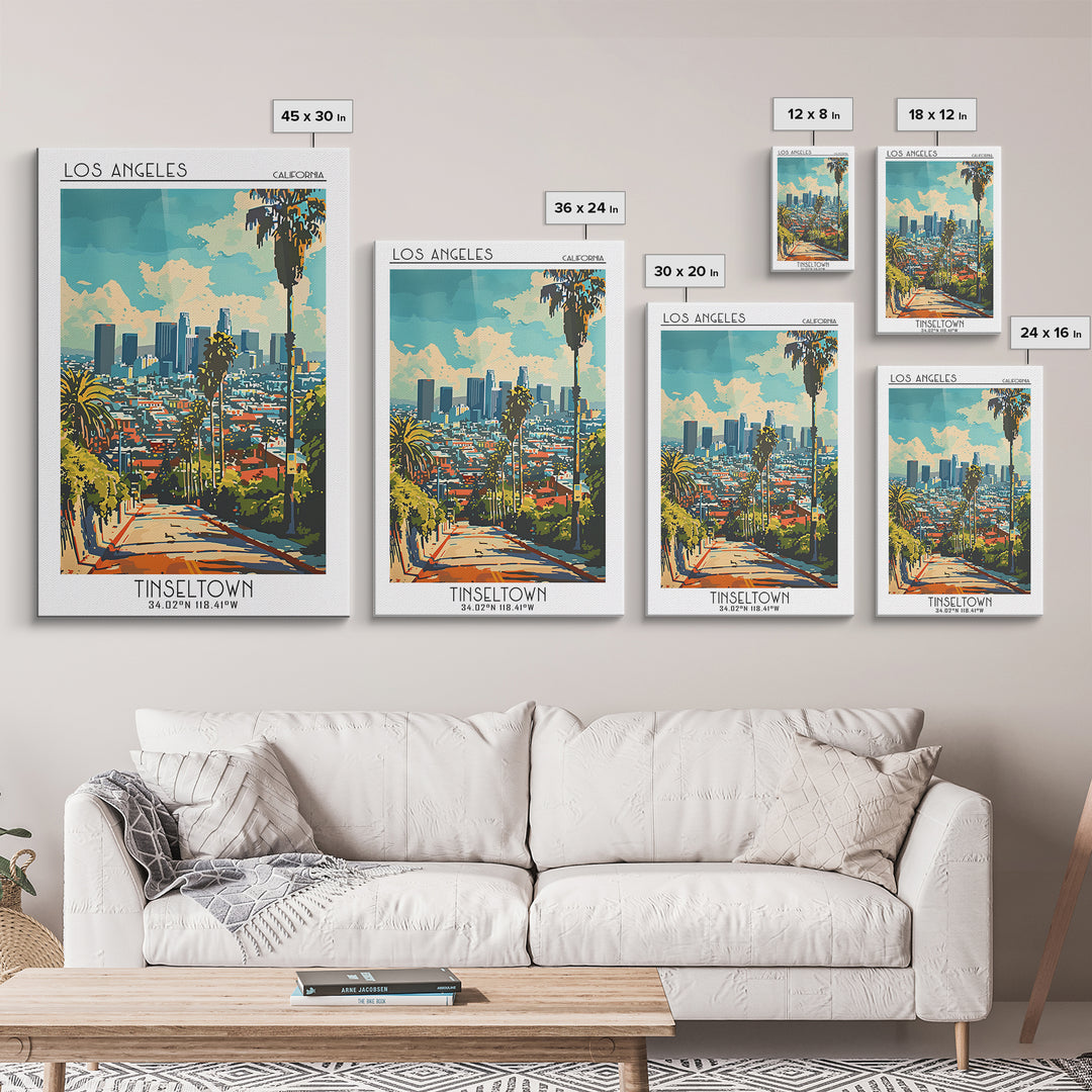 Los Angeles California Travel Poster, Canvas Print, Poster Print, Travel Wall Art, Modern Wall Decor, Gallery Wall Set, Travel Print
