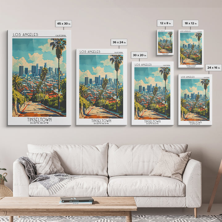 Los Angeles California Travel Poster, Canvas Print, Poster Print, Travel Wall Art, Modern Wall Decor, Gallery Wall Set, Travel Print
