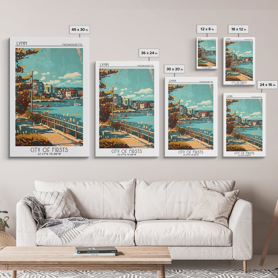 Lynn Travel Poster, Canvas Print, Retro Wall Art, Travel Print, Gallery Wall Set, Fine Art Print, Vintage Travel Art, Vintage Poster