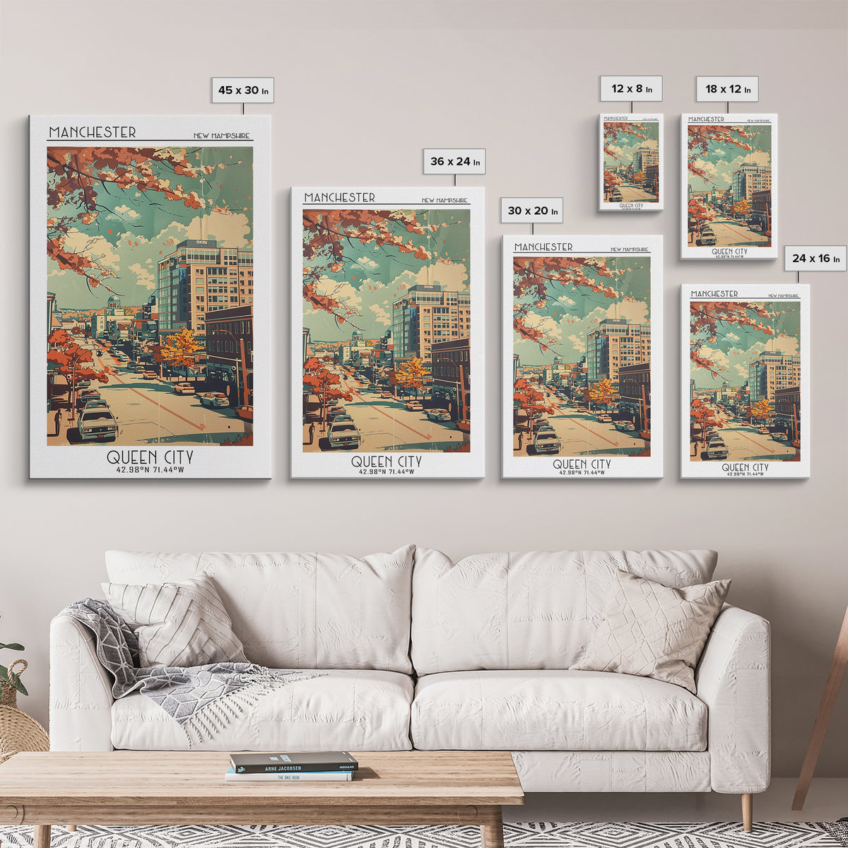 Manchester Travel Poster, Framed Canvas Print, City Travel Poster, Travel Wall Art, Landscape Art, City Wall Art, Vintage Travel Art