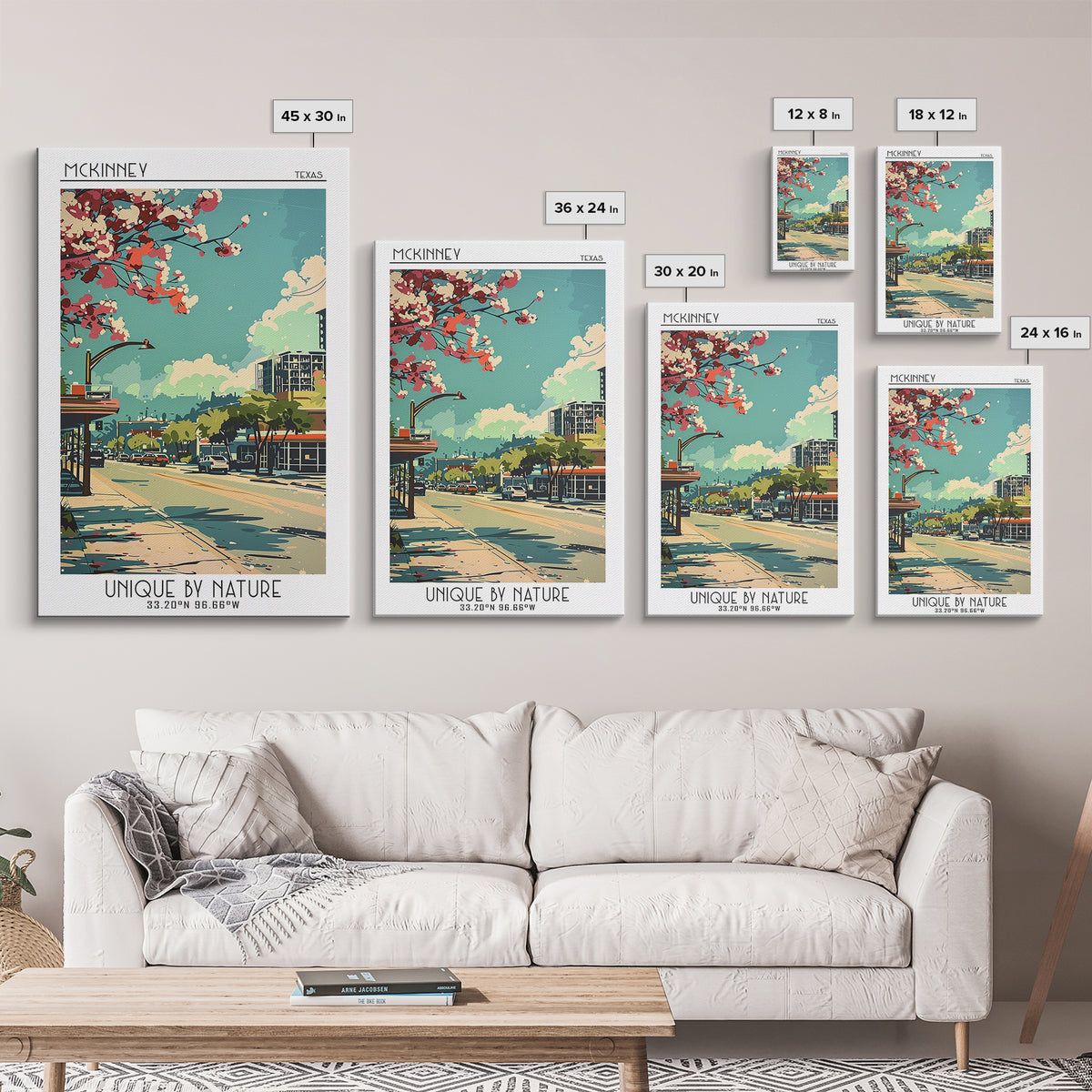 McKinney Travel Poster, Canvas Print, Retro Travel Poster, City Wall Art, Art Print, Travel Decor, Home Office Decor, City Art Print