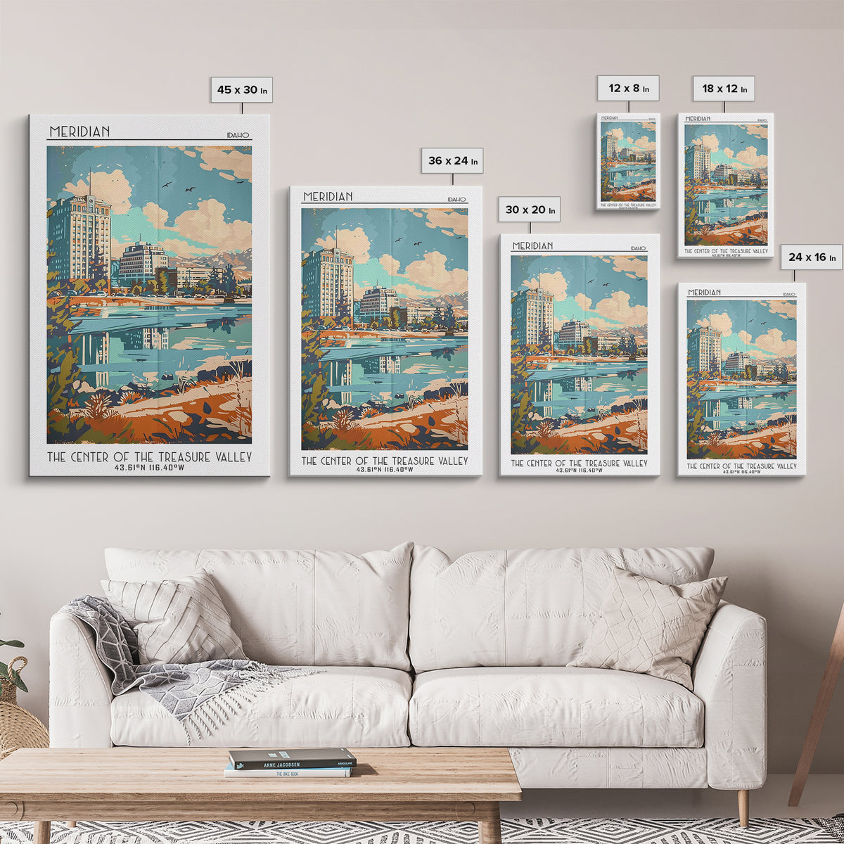 Meridian Travel Poster, Framed Canvas Print, City Travel Poster, Travel Wall Decor, Poster Art, Home Decor, Travel Posters, Wall Art