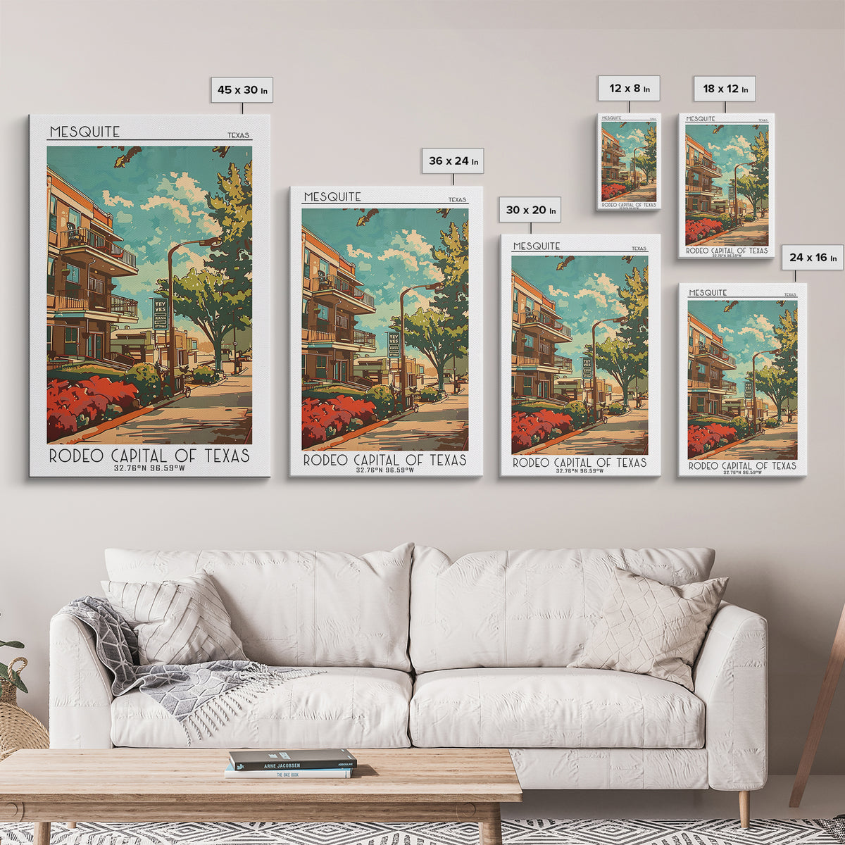 Mesquite Texas Travel Poster, Canvas Print, City Travel Poster, Travel Wall Art, Minimalist Poster, Travel Prints, Home Office Decor