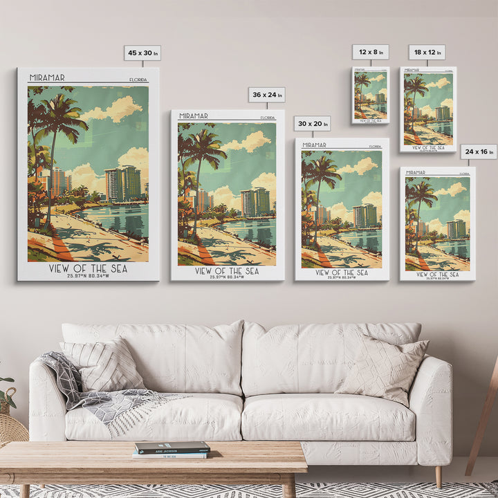 Miramar Travel Poster, Framed Canvas Print, City Travel Poster, Travel Wall Art, Travel Art Print, Vintage Travel Art, Travel Prints