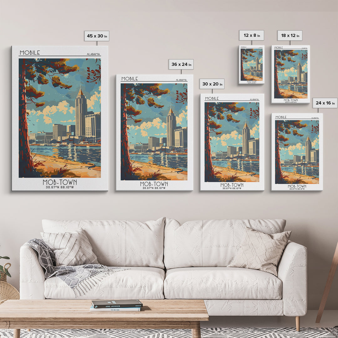 Mobile Travel Poster, Canvas Print, Retro Wall Art, Travel Print, Travel Prints, Vintage Travel, City Wall Art, Vintage Travel Print