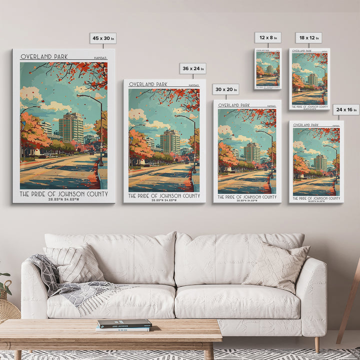 Overland Park Travel Poster, Canvas Print, Travel Wall Art, City Wall Art, Poster Art, Modern Wall Decor, Home Decor, Retro Wall Art