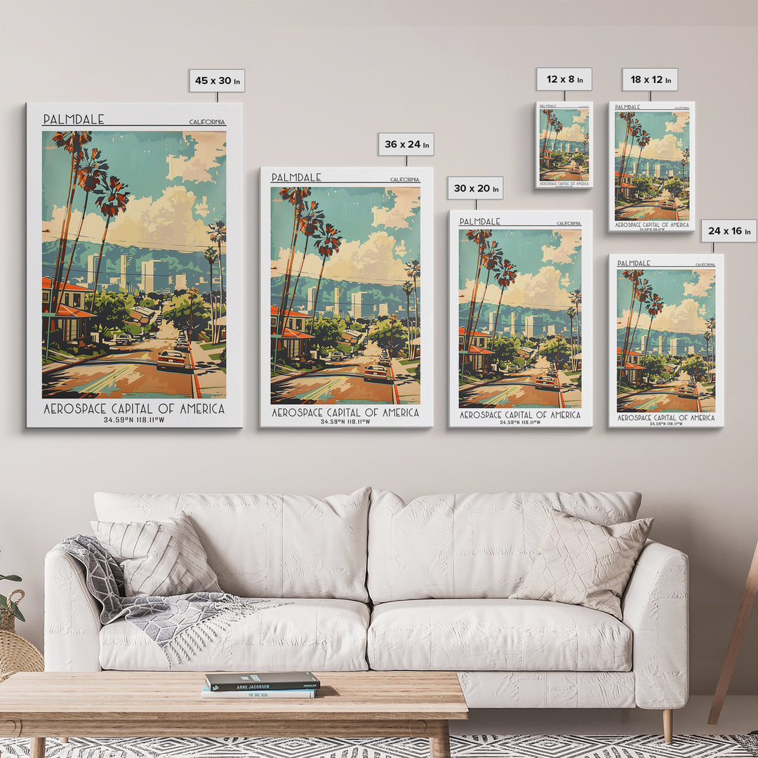 Palmdale California Travel Poster, Canvas Print, Poster Print, Travel Wall Art, City Wall Art, Wanderlust Gift, Vintage Travel Print