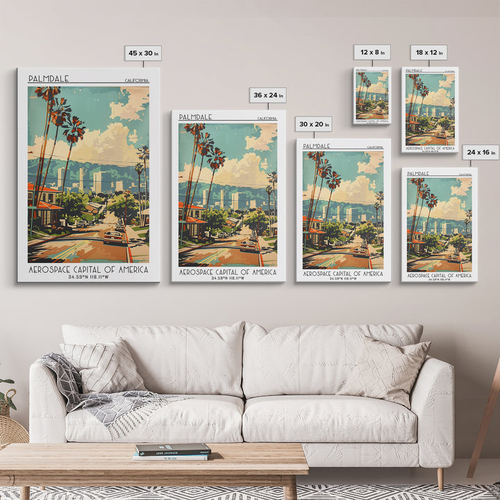 Palmdale California Travel Poster, Canvas Print, Poster Print, Travel Wall Art, City Wall Art, Wanderlust Gift, Vintage Travel Print