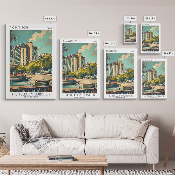 Richardson Travel Poster, Framed Canvas Print, Poster Print, Travel Wall Art, City Art Print, Travel Decor, Travel Posters, Wall Art