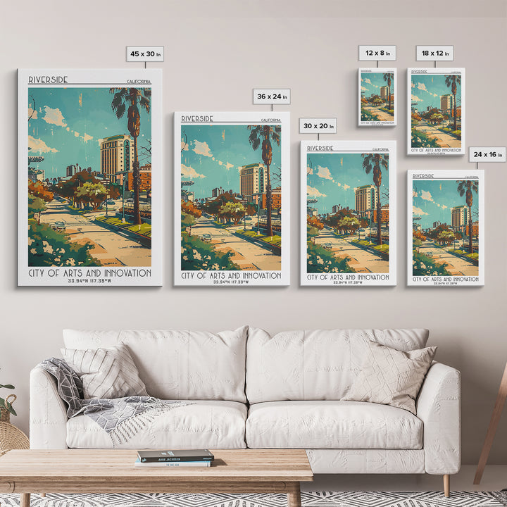 Riverside Travel Poster, Canvas Print, Retro Wall Art, Travel Print, Wall Art, Retro Travel Poster, Colorful Wall Art, Landscape Art