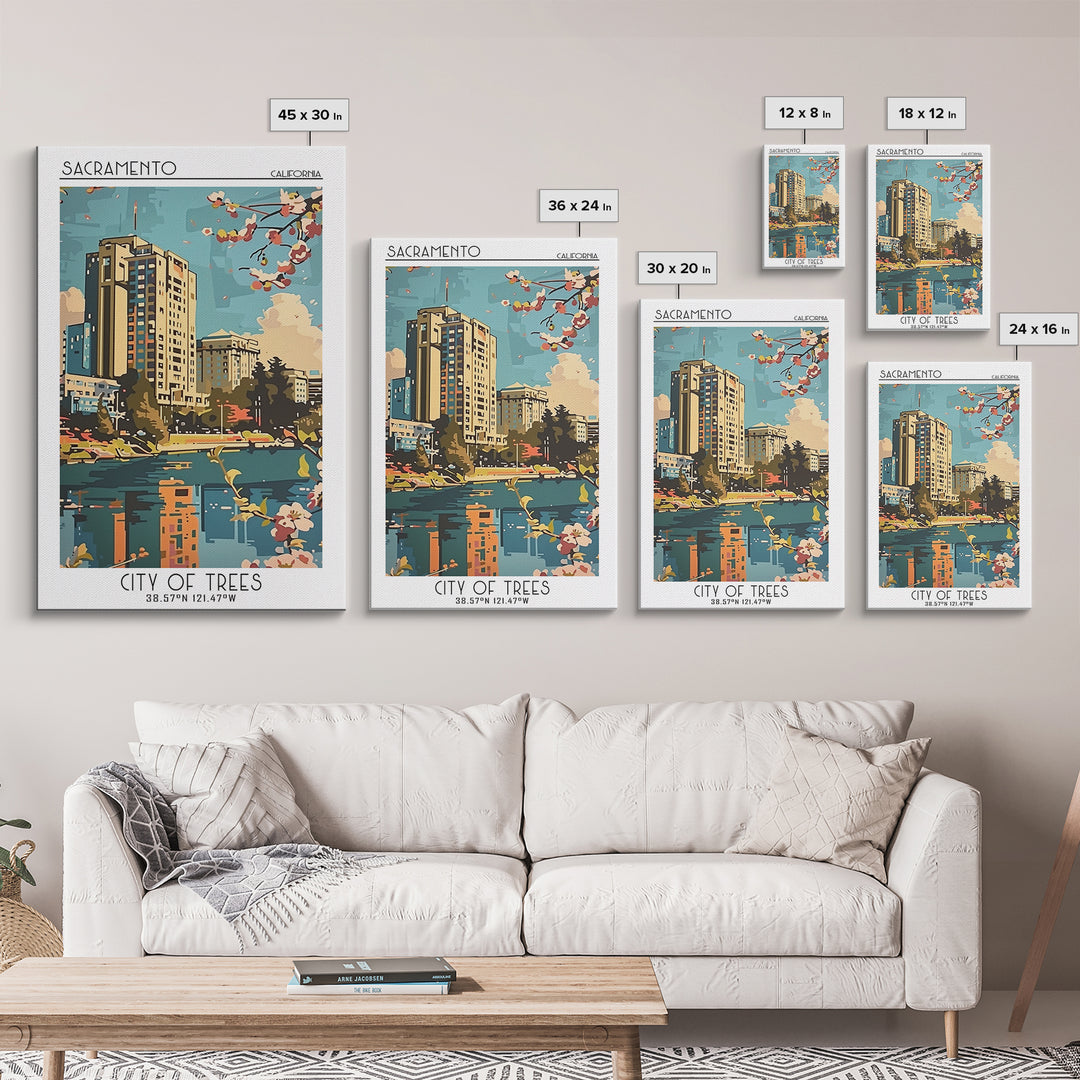 Sacramento Travel Poster, Canvas Print, Poster Print, Travel Wall Art, Retro Wall Art, Retro Travel Poster, City Wall Art, Art Print