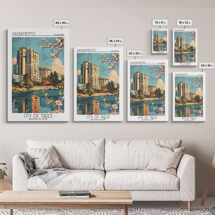 Sacramento Travel Poster, Canvas Print, Poster Print, Travel Wall Art, Retro Wall Art, Retro Travel Poster, City Wall Art, Art Print