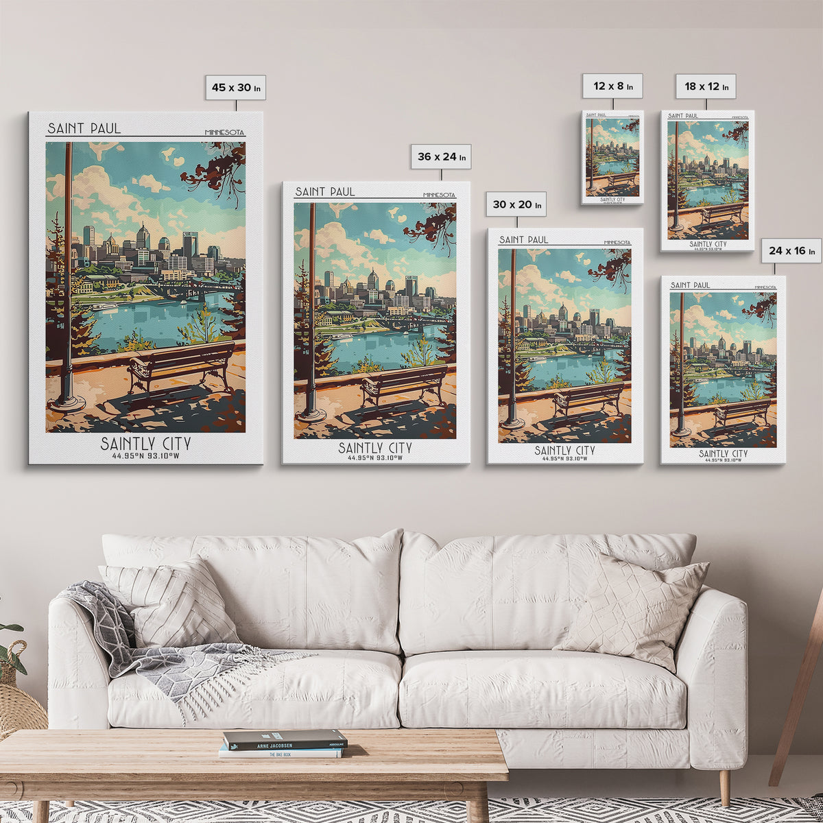 Saint Paul Travel Poster, Canvas Print, City Travel Poster, Travel Wall Art, Living Room Wall Art, City Illustration, Travel Posters