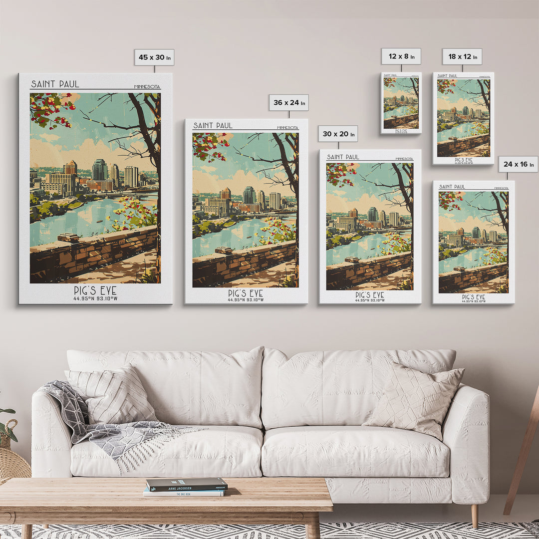 Saint Paul Minnesota Travel Poster, Framed Canvas Print, City Travel Poster, Vintage City Poster, Retro Travel Print, Retro Wall Art