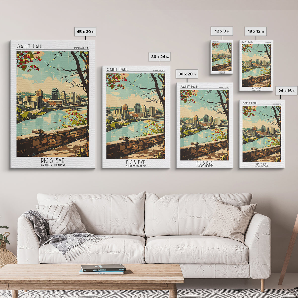 Saint Paul Minnesota Travel Poster, Framed Canvas Print, City Travel Poster, Vintage City Poster, Retro Travel Print, Retro Wall Art