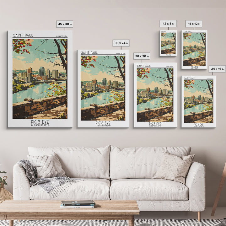 Saint Paul Minnesota Travel Poster, Framed Canvas Print, City Travel Poster, Vintage City Poster, Retro Travel Print, Retro Wall Art