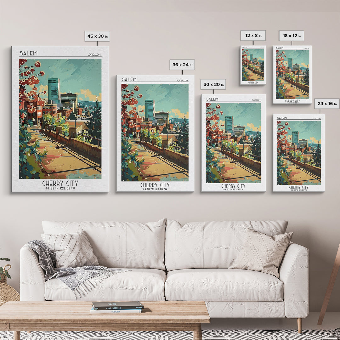 Salem Travel Poster, Framed Canvas Print, Poster Print, Travel Wall Art, Wanderlust Gift, Landscape Art, Home Office Decor, Wall Art
