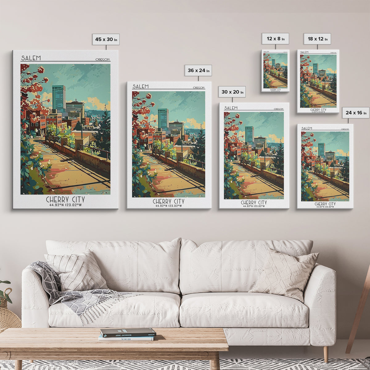 Salem Travel Poster, Framed Canvas Print, Poster Print, Travel Wall Art, Wanderlust Gift, Landscape Art, Home Office Decor, Wall Art