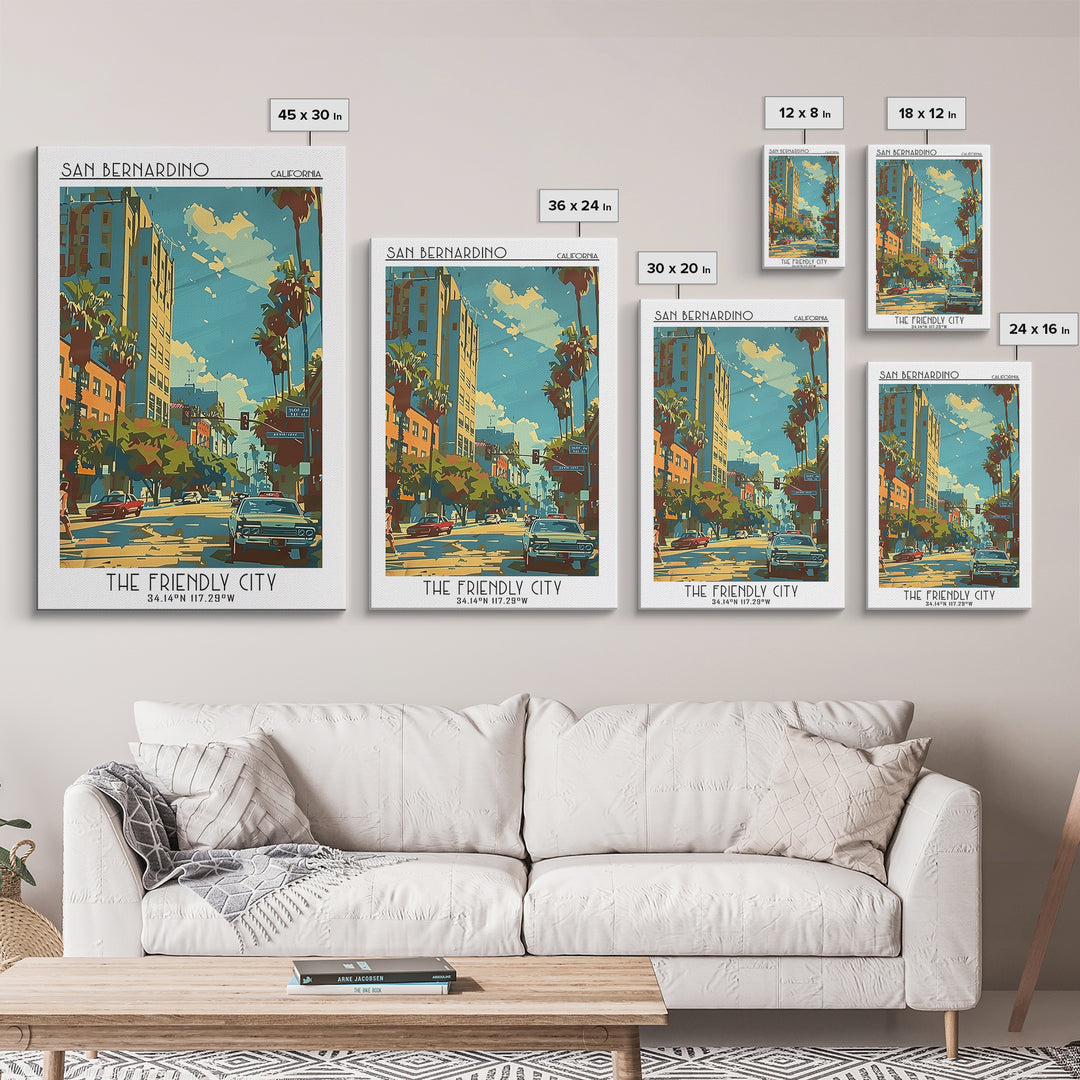 San Bernardino California Travel Poster, Canvas Print, City Art Print, Travel Wall Art, Vintage Posters, Travel Print, Travel Prints